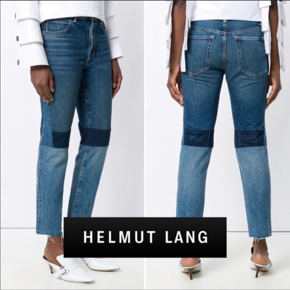 $390 Helmut Lang Patchwork Jeans - image 1